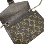 Gucci Wallet Dionysus GG Pattern Black Beige Chain Strap Removable Leather — view 3