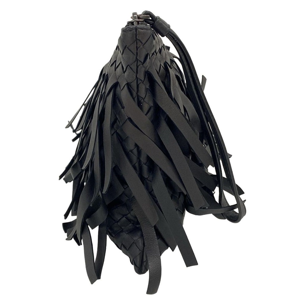 Bottega Veneta Clutch Intrecciato Black Fringe Leather — view 2
