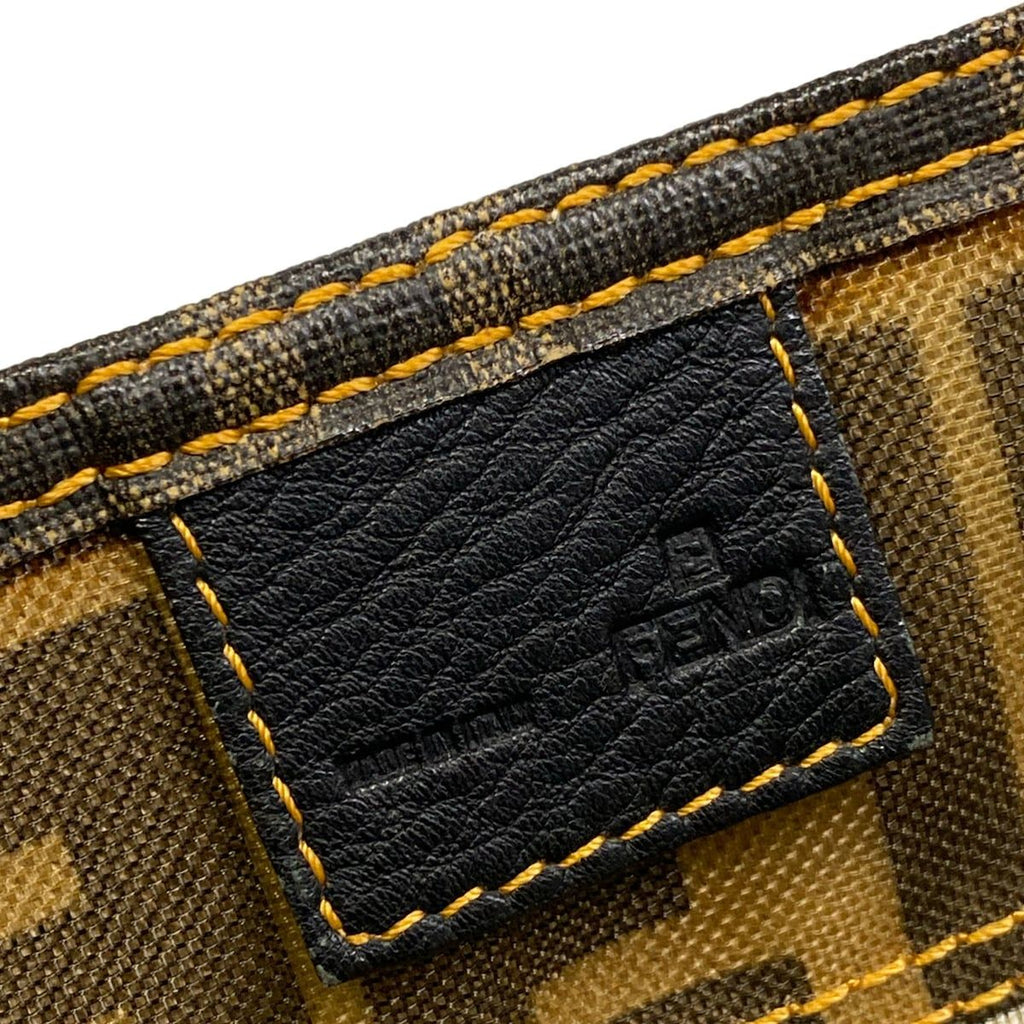 Fendi Tote Zucca Pattern Dark Brown Light Mesh — view 9