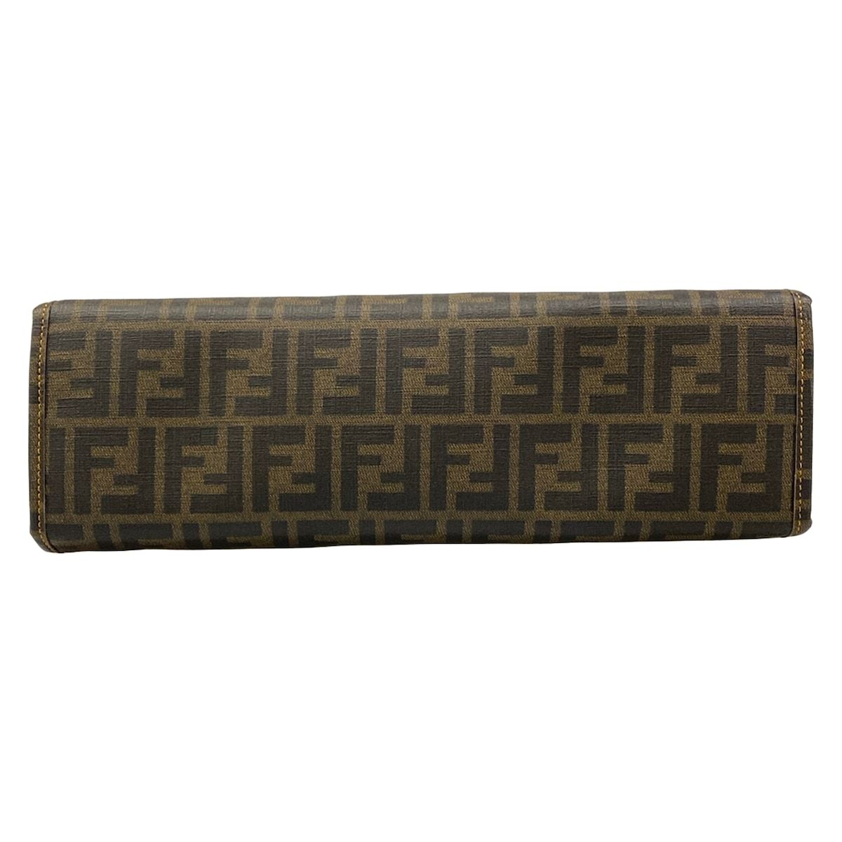 Fendi Tote Zucca Pattern Dark Brown Light Mesh — view 5