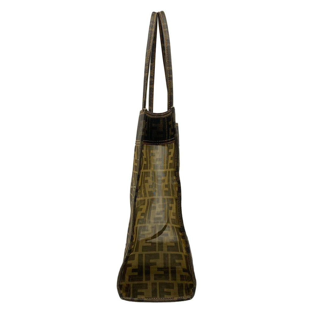 Fendi Tote Zucca Pattern Dark Brown Light Mesh — view 4