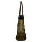 Fendi Tote Zucca Pattern Dark Brown Light Mesh — view 4