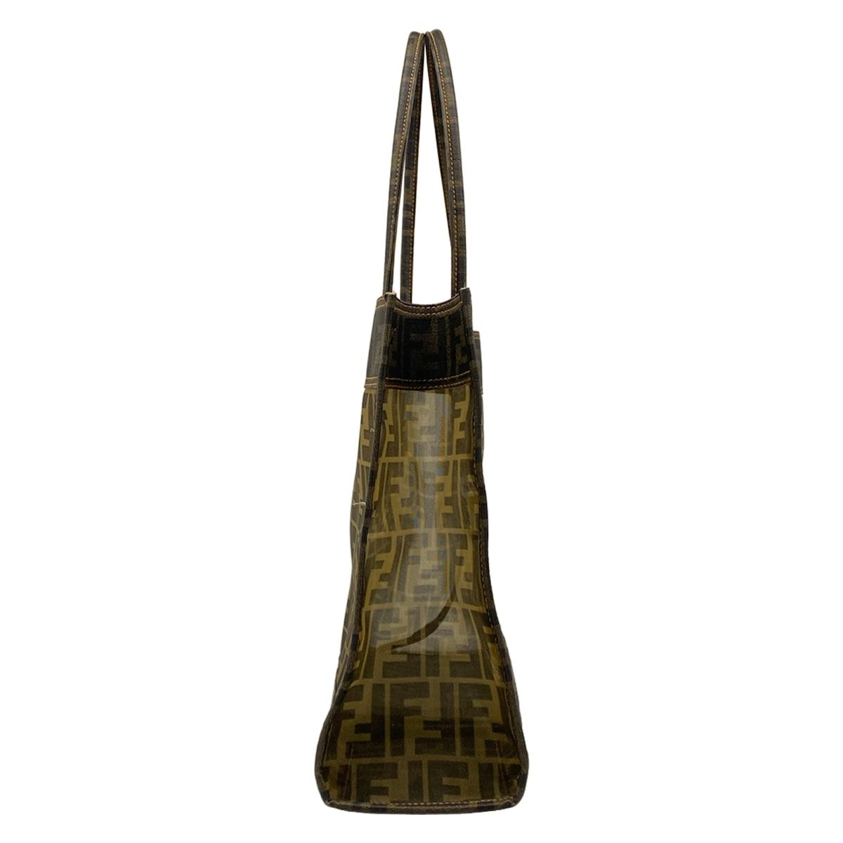 Fendi Tote Zucca Pattern Dark Brown Light Mesh — view 4