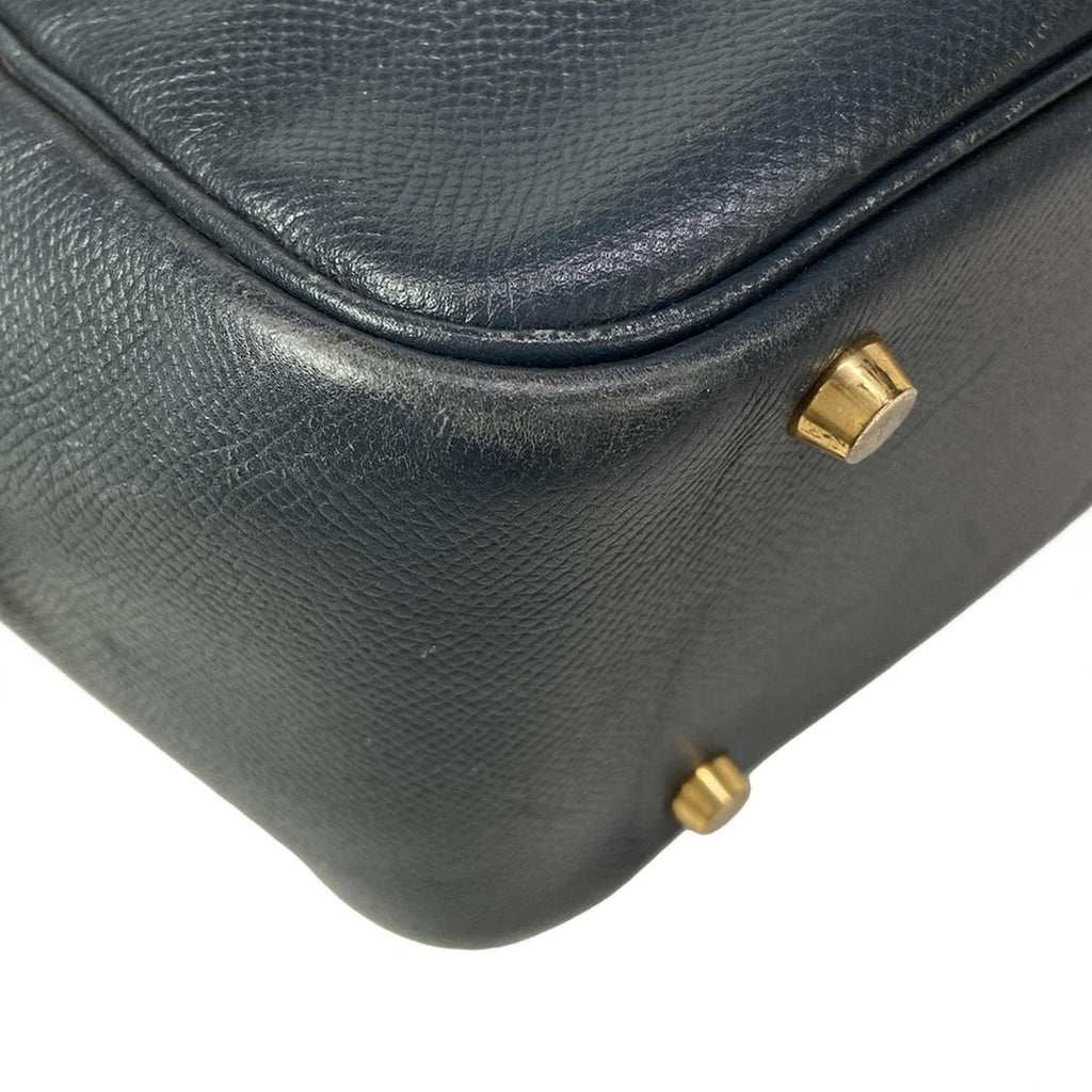 Hermes Handbag Plume 32 Dark Navy Gold — view 7