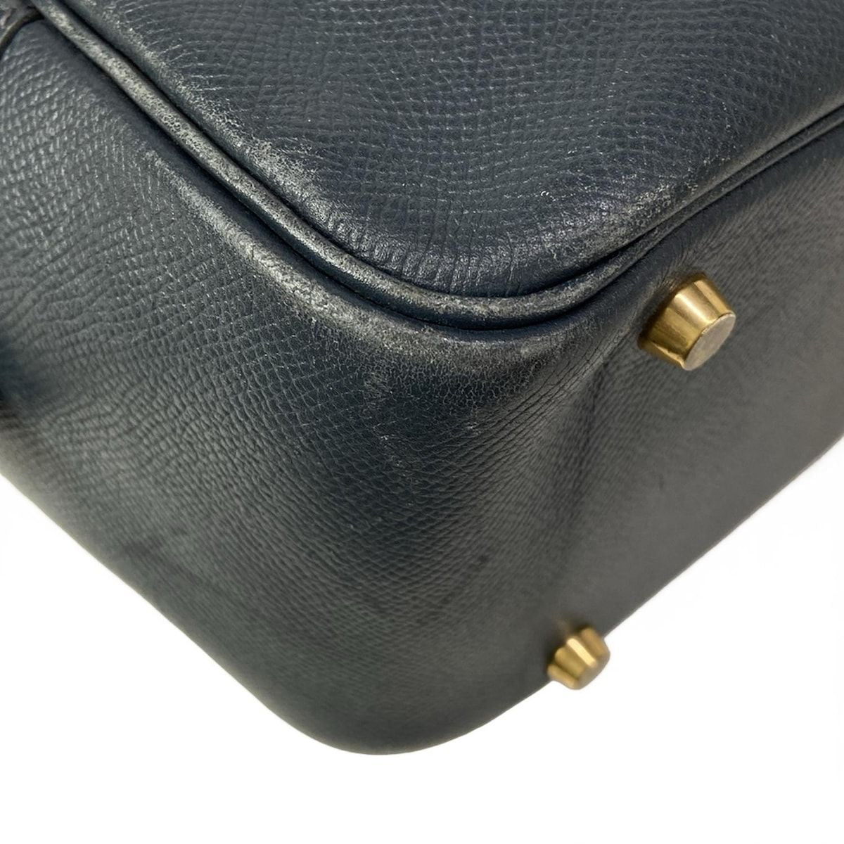 Hermes Handbag Plume 32 Dark Navy Gold — view 9