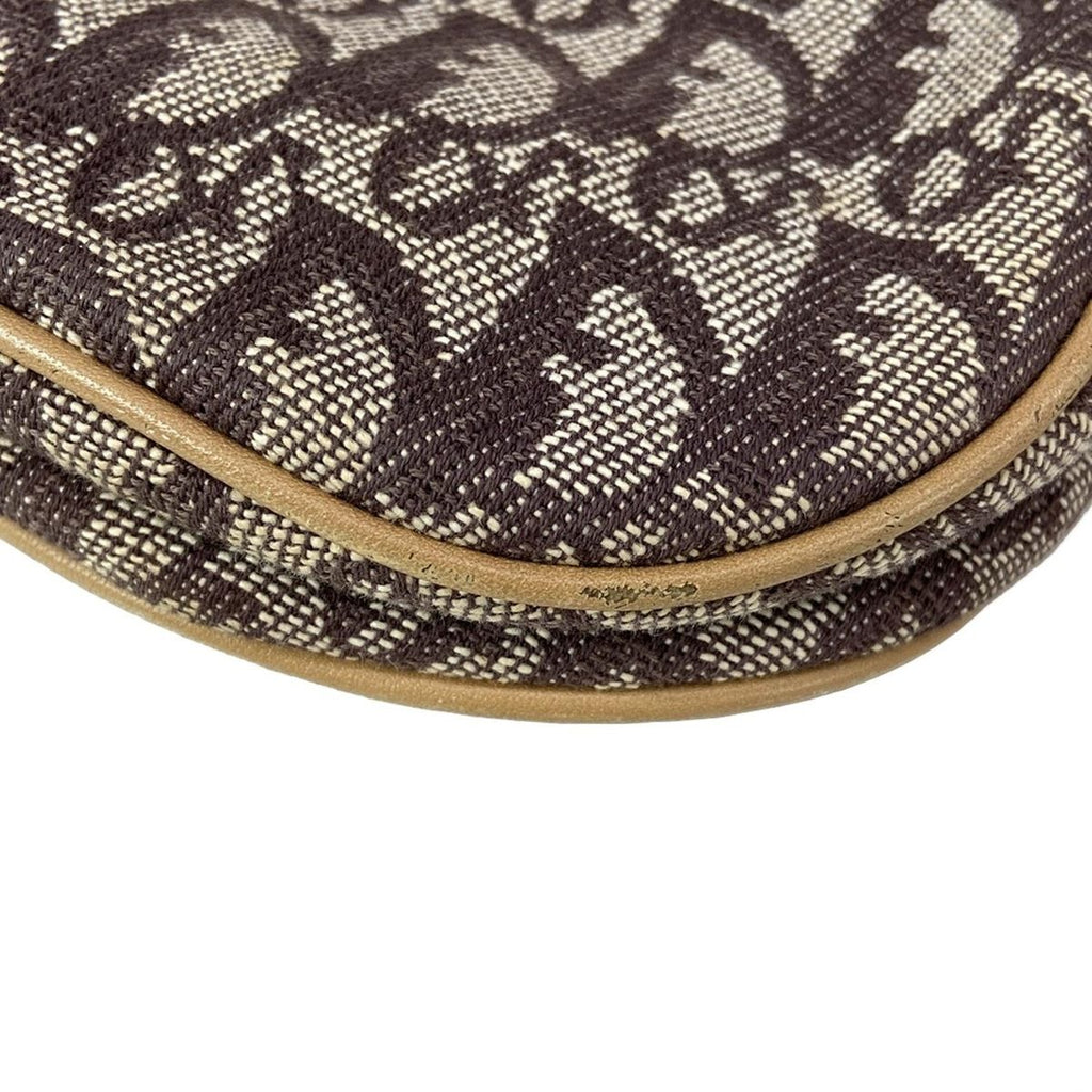 Dior Double Saddle Bag Ivory Dark Brown Beige Leather — view 8