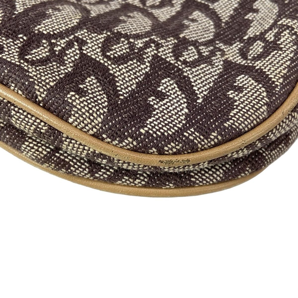 Dior Double Saddle Bag Ivory Dark Brown Beige Leather — view 8