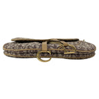 Dior Double Saddle Bag Ivory Dark Brown Beige Leather — view 5