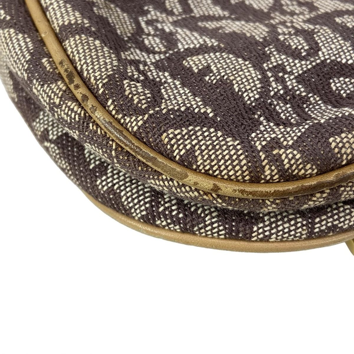 Dior Double Saddle Bag Ivory Dark Brown Beige Leather — view 9