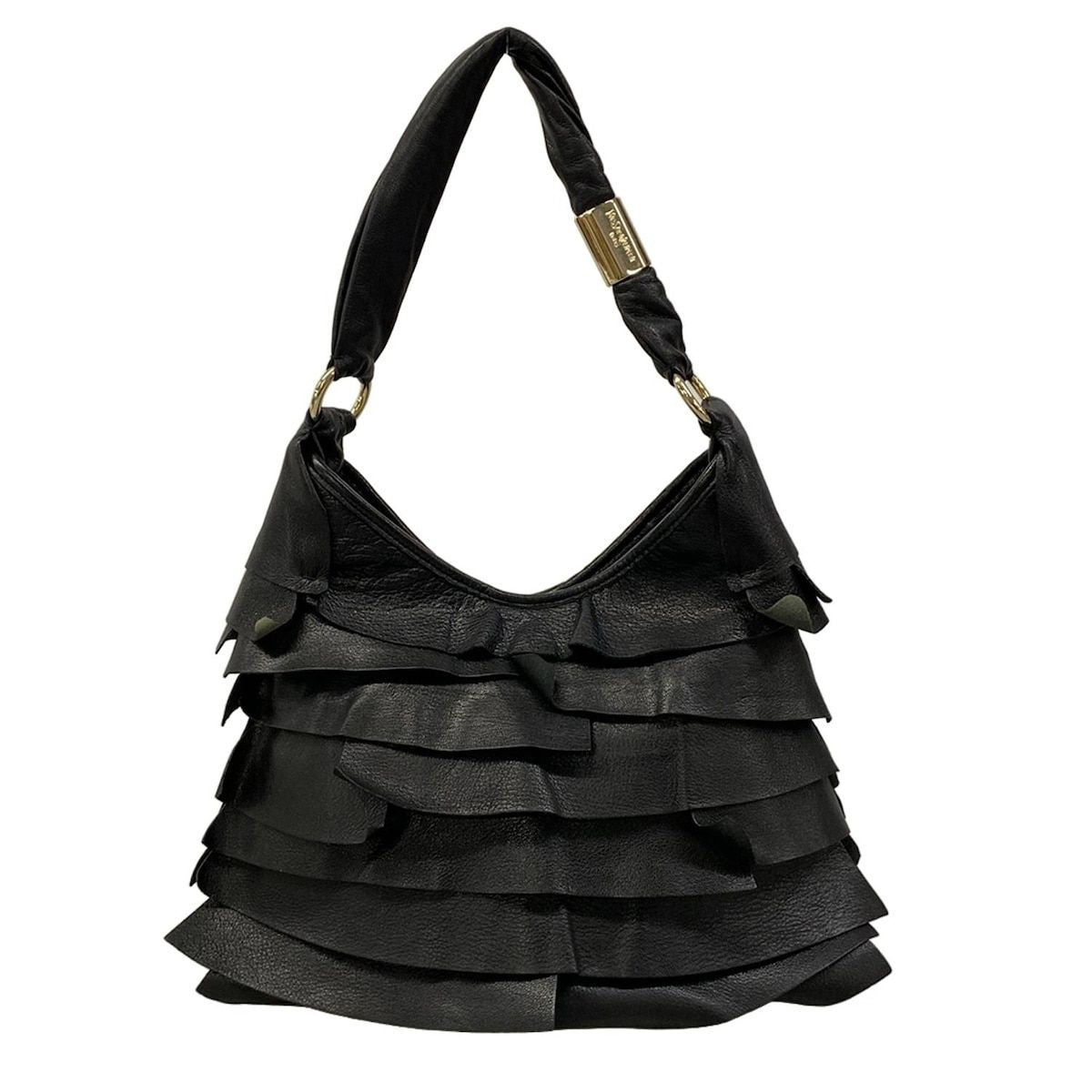 Saint Laurent Rive Gauche Shoulder Bag Tropez Black Leather