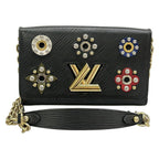 Louis Vuitton Wallet Twist Portefeuille Chain Noir Multi Leather Shoulder