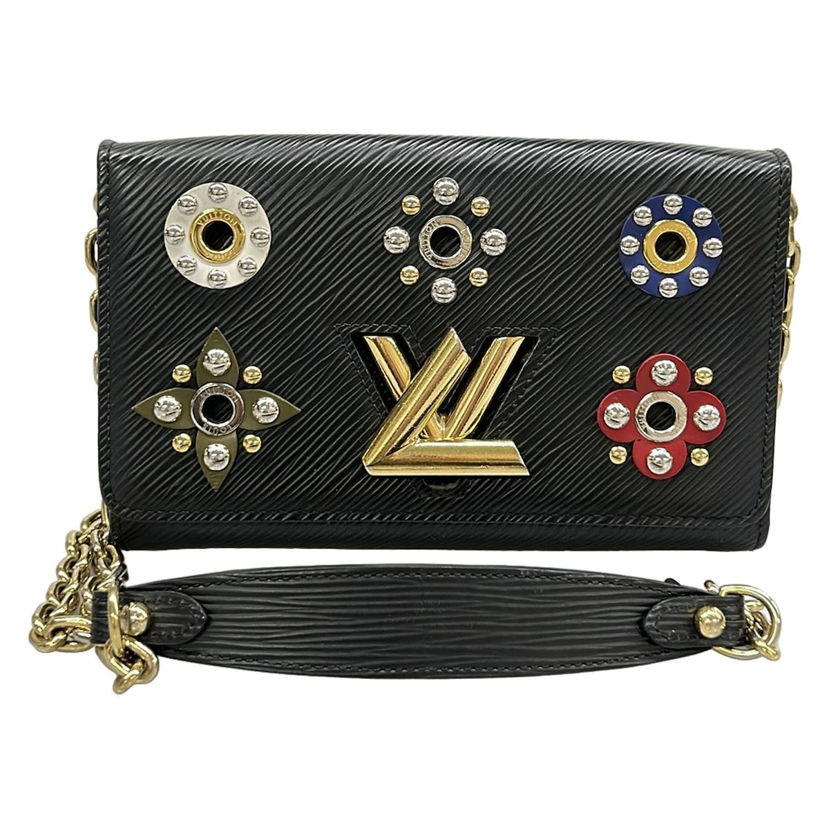 Louis Vuitton Wallet Twist Portefeuille Chain Noir Multi Leather Shoulder