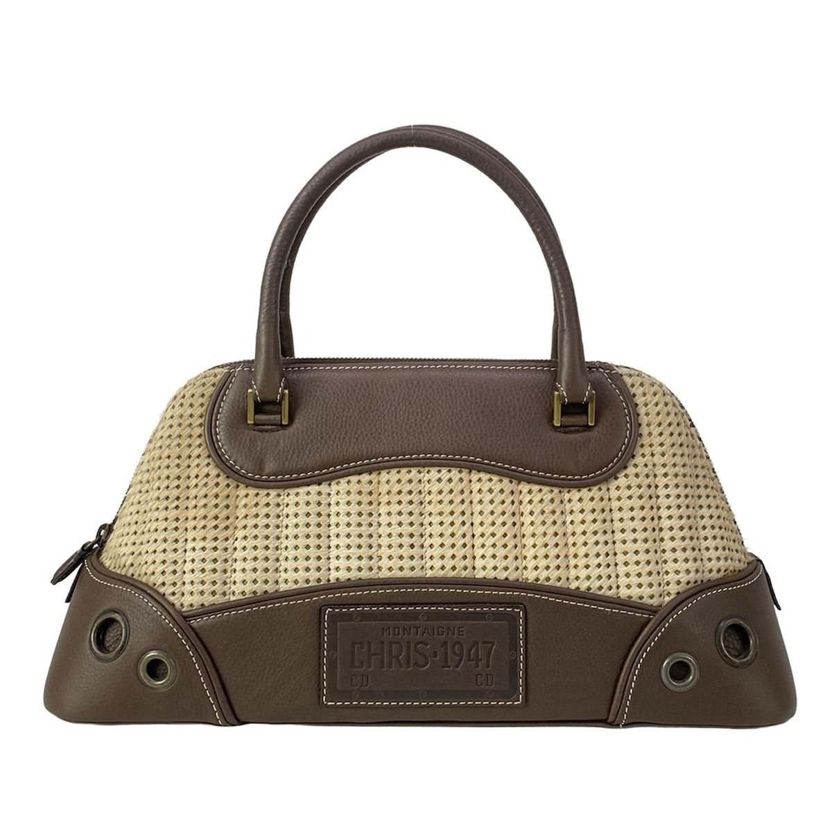 Dior Handbag Trailer Dark Brown Ivory Perforated Leather