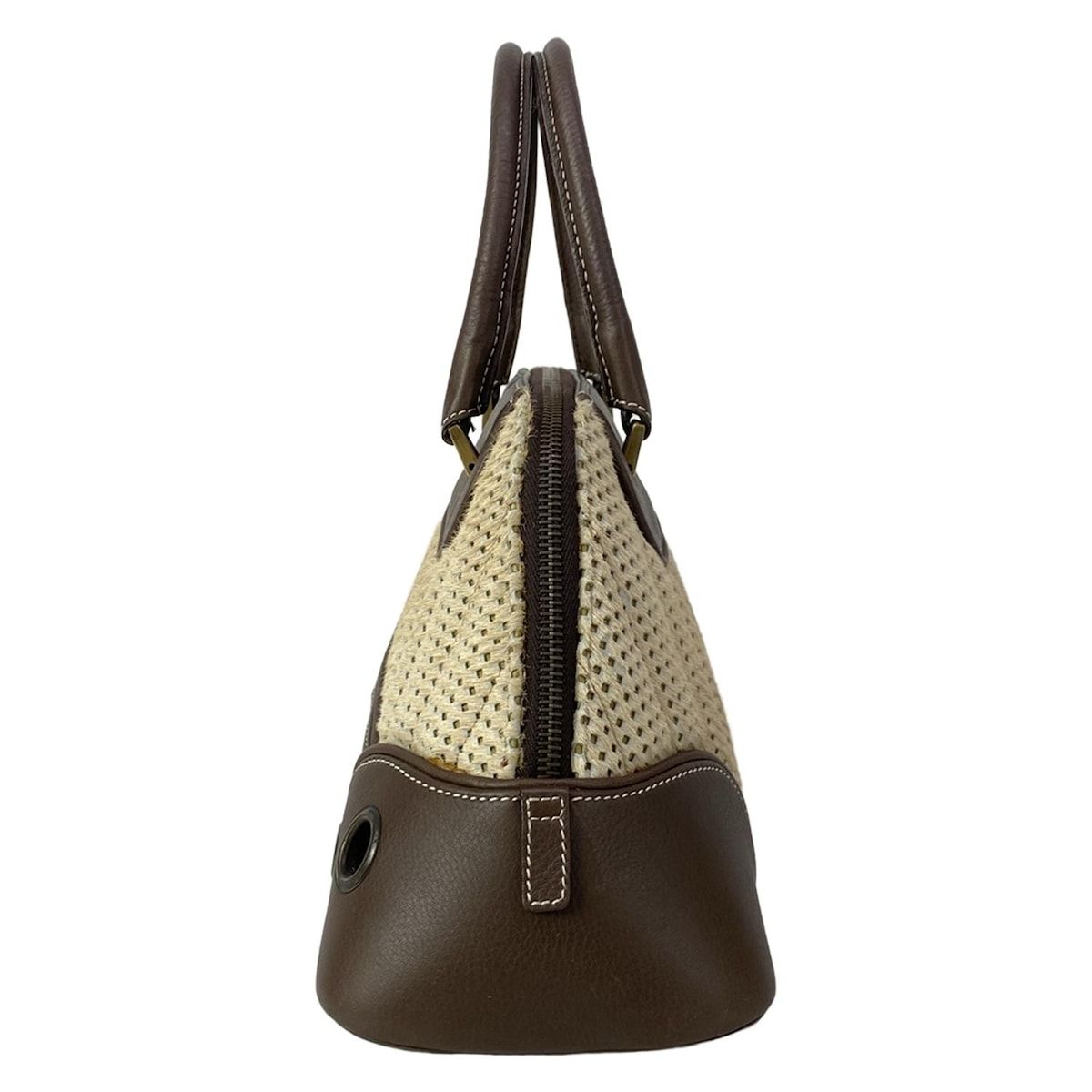 Dior Handbag Trailer Dark Brown Ivory Perforated Leather — view 4