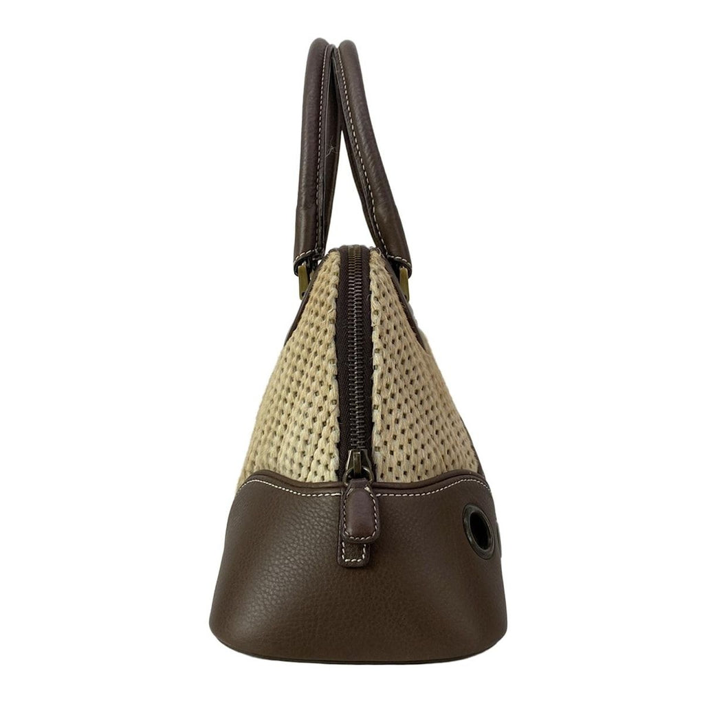 Dior Handbag Trailer Dark Brown Ivory Perforated Leather — view 2