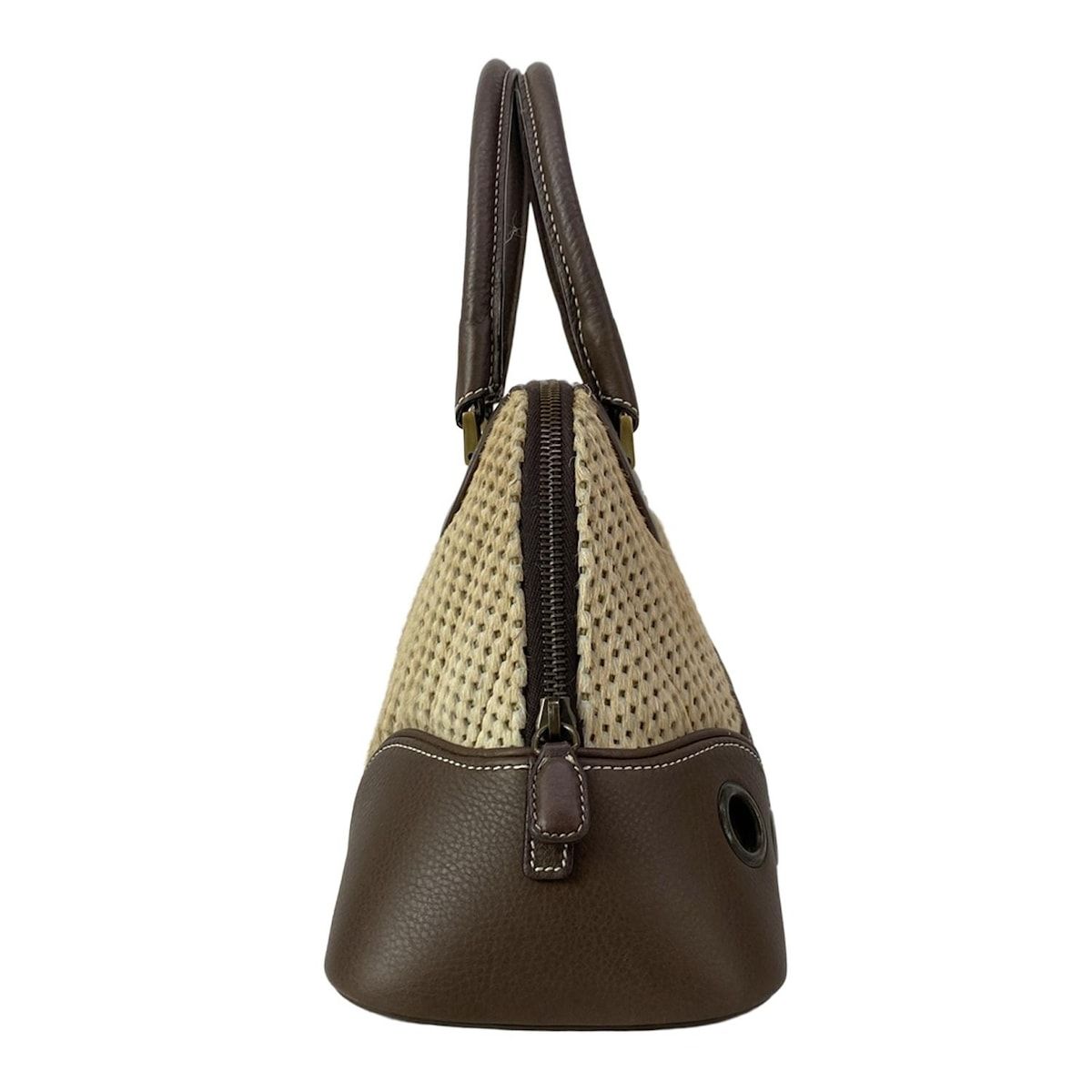 Dior Handbag Trailer Dark Brown Ivory Perforated Leather — view 2