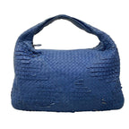 Bottega Veneta Handbag Intrecciato Blue Ruffle Leather