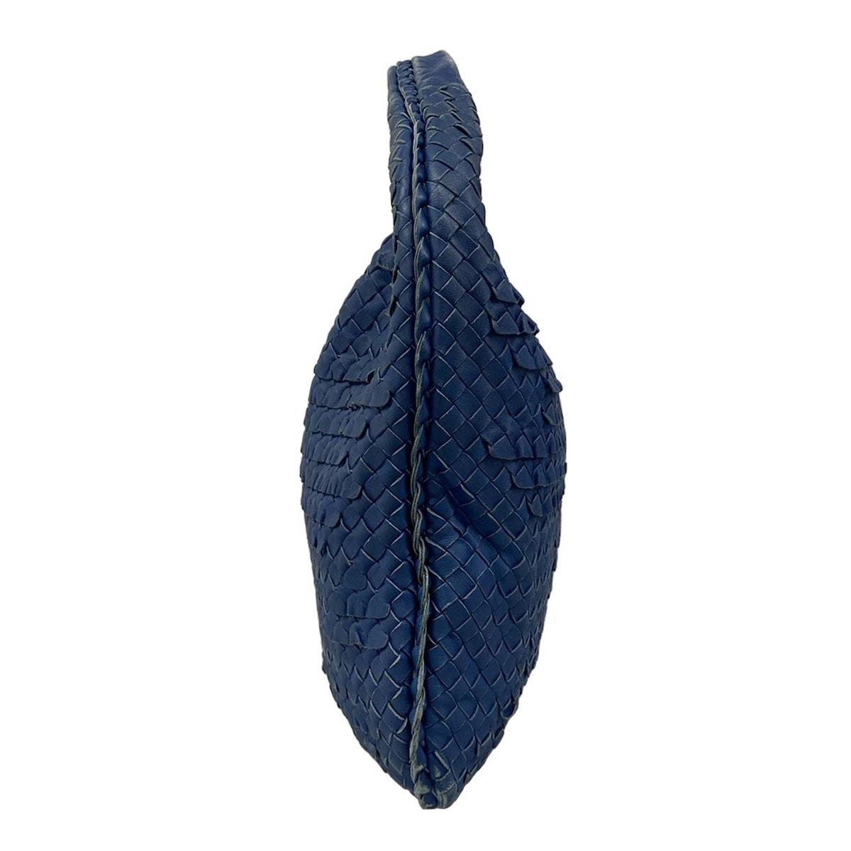 Bottega Veneta Handbag Intrecciato Blue Ruffle Leather — view 2