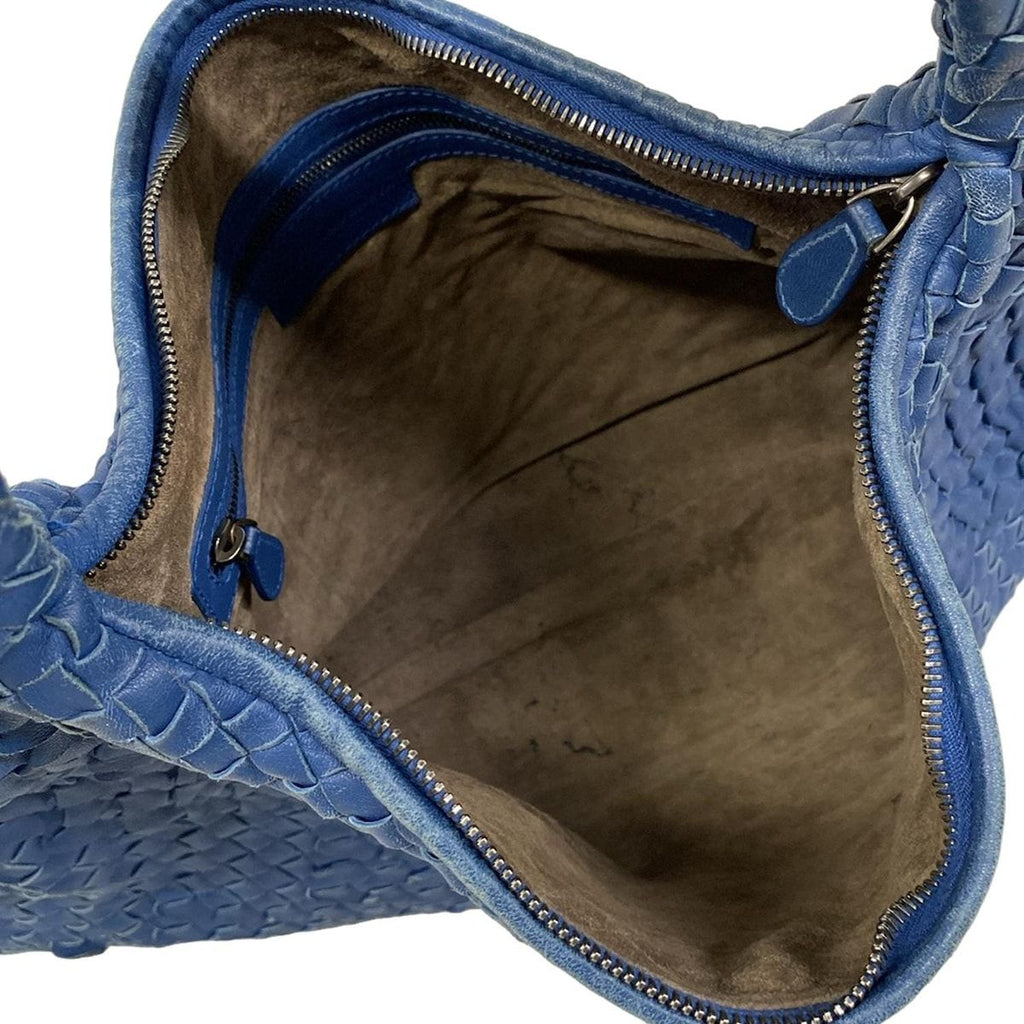 Bottega Veneta Handbag Intrecciato Blue Ruffle Leather — view 7