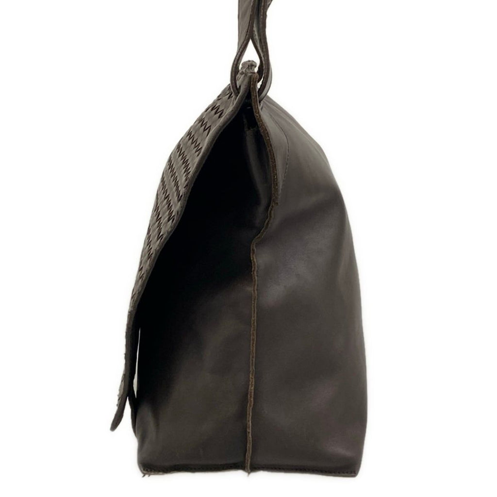 Bottega Veneta Shoulder Bag Intrecciato Dark Brown Leather — view 4