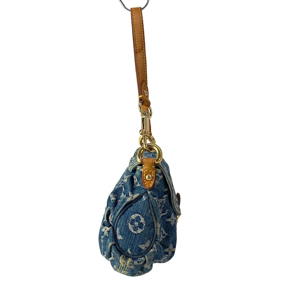 Louis Vuitton Shoulder Bag Monogram Denim Mini Pleaty Blue Cotton — view 2