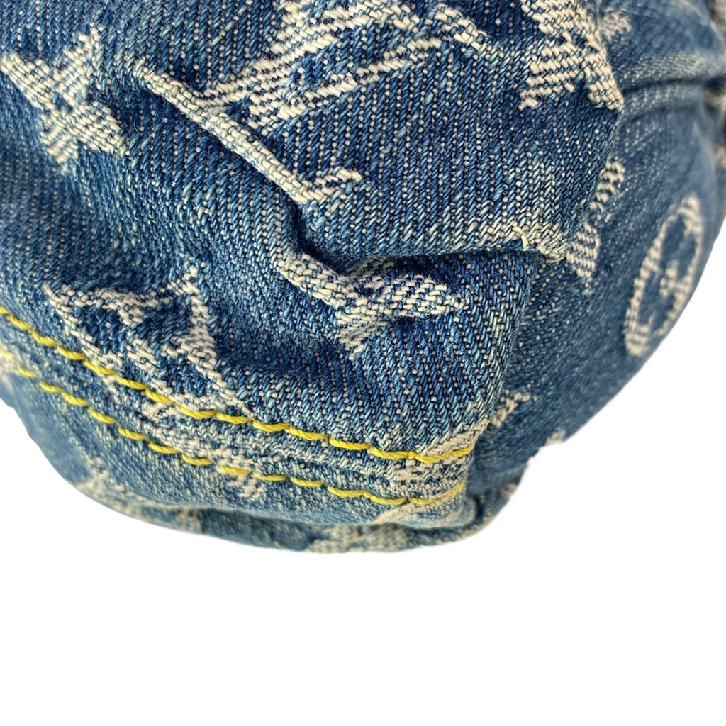 Louis Vuitton Shoulder Bag Monogram Denim Mini Pleaty Blue Cotton — view 8