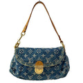 Louis Vuitton Shoulder Bag Monogram Denim Mini Pleaty Blue Cotton