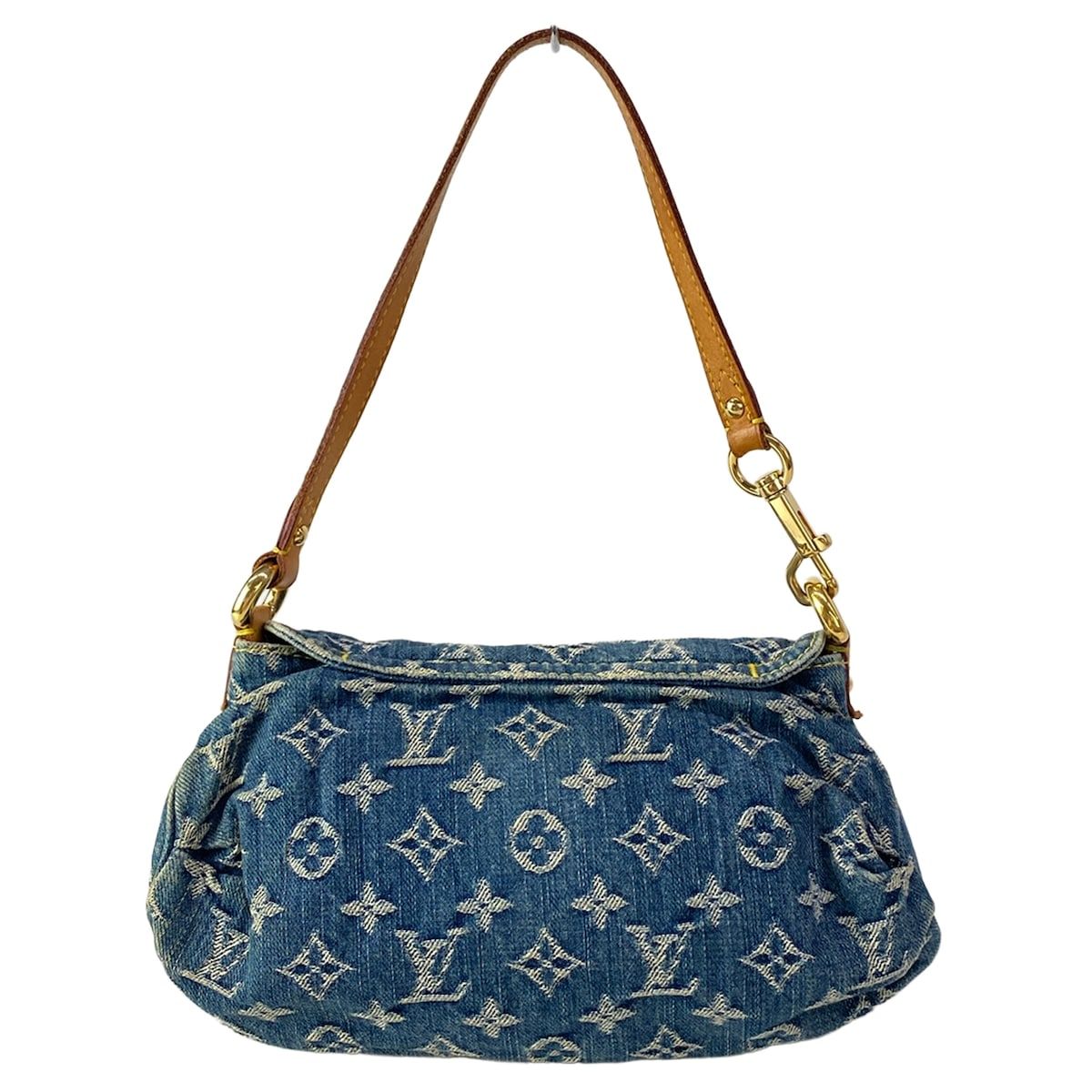 Louis Vuitton Shoulder Bag Monogram Denim Mini Pleaty Blue Cotton — view 3