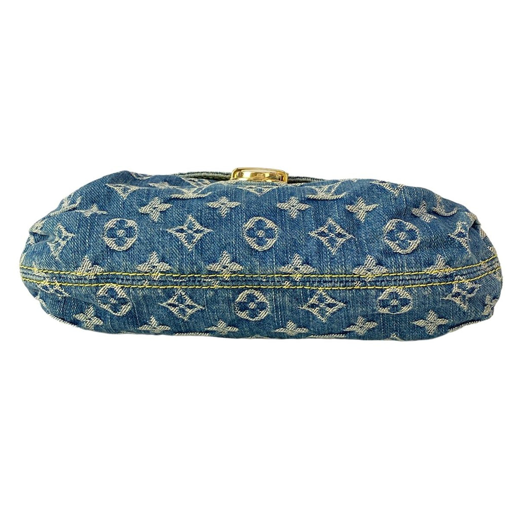 Louis Vuitton Shoulder Bag Monogram Denim Mini Pleaty Blue Cotton — view 5
