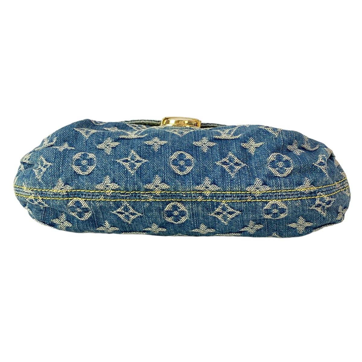 Louis Vuitton Shoulder Bag Monogram Denim Mini Pleaty Blue Cotton — view 5