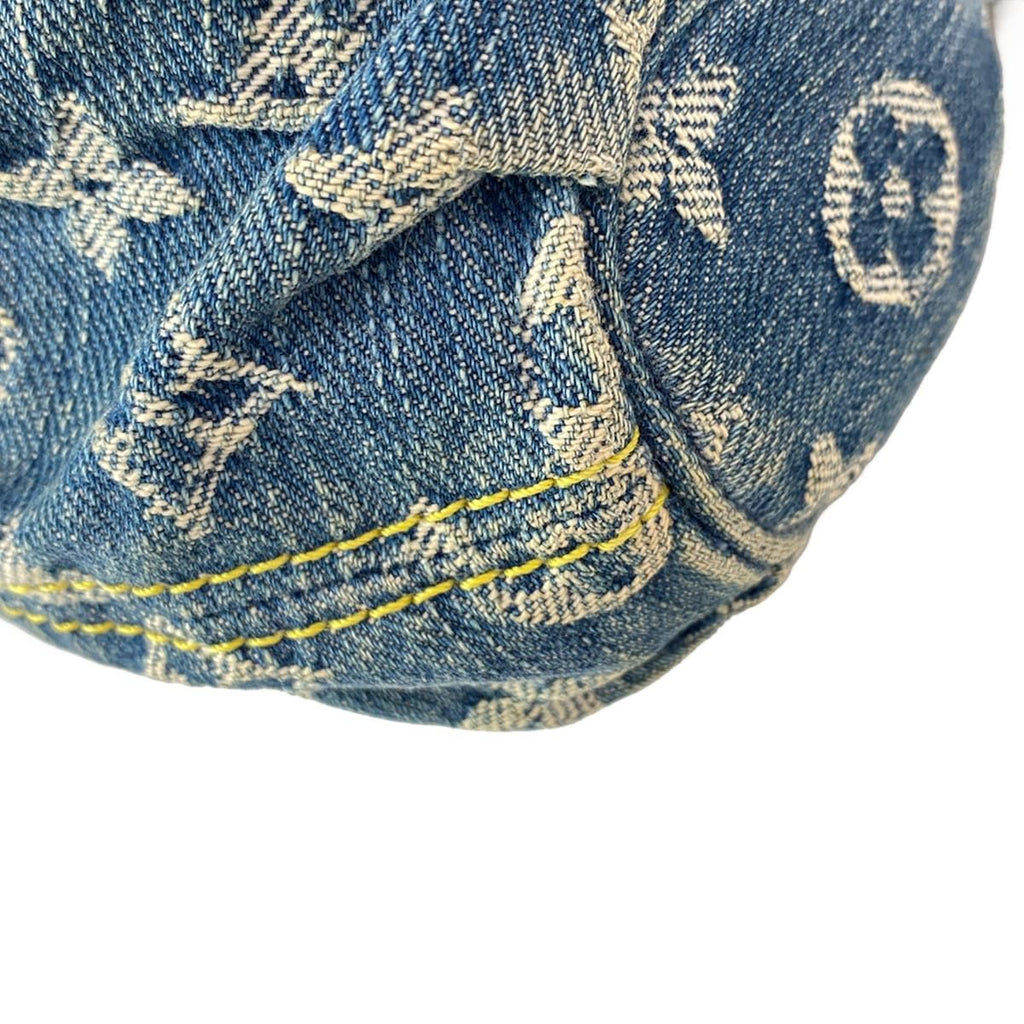 Louis Vuitton Shoulder Bag Monogram Denim Mini Pleaty Blue Cotton — view 6
