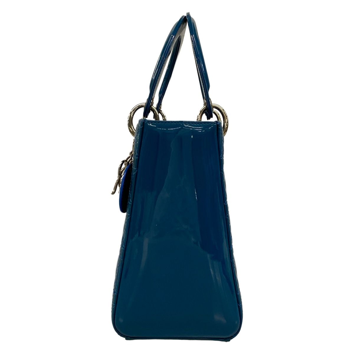 Dior Handbag Lady Bag Blue Leather — view 4