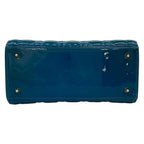 Dior Handbag Lady Bag Blue Leather — view 5