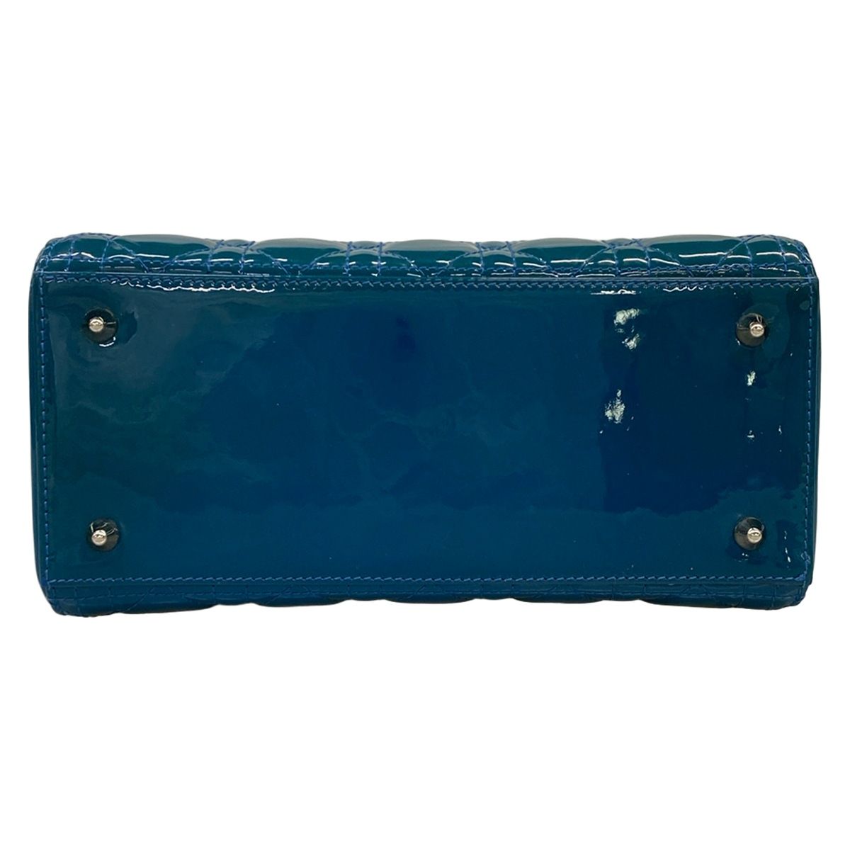 Dior Handbag Lady Bag Blue Leather — view 5
