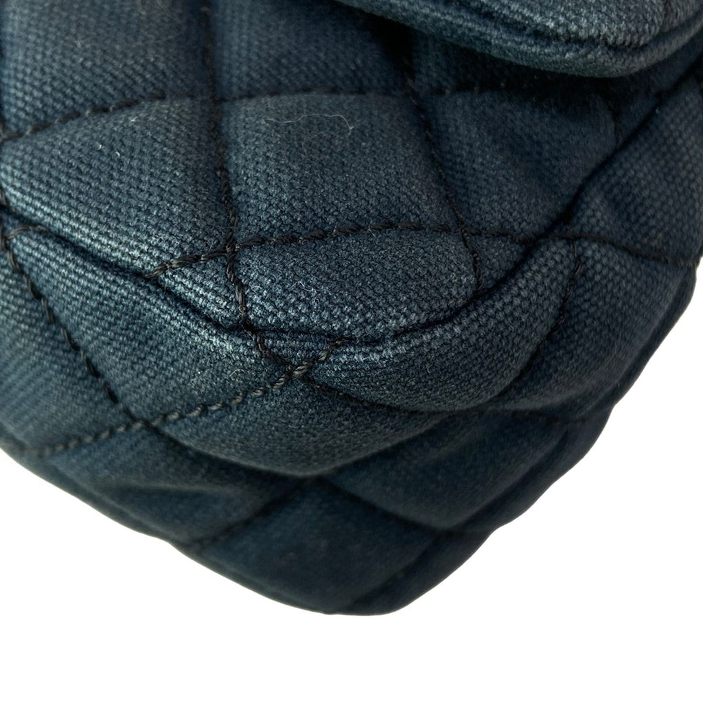Chanel Shoulder Bag Single Flap Quilted Navy Chain Silver Cruise Line — view 6
