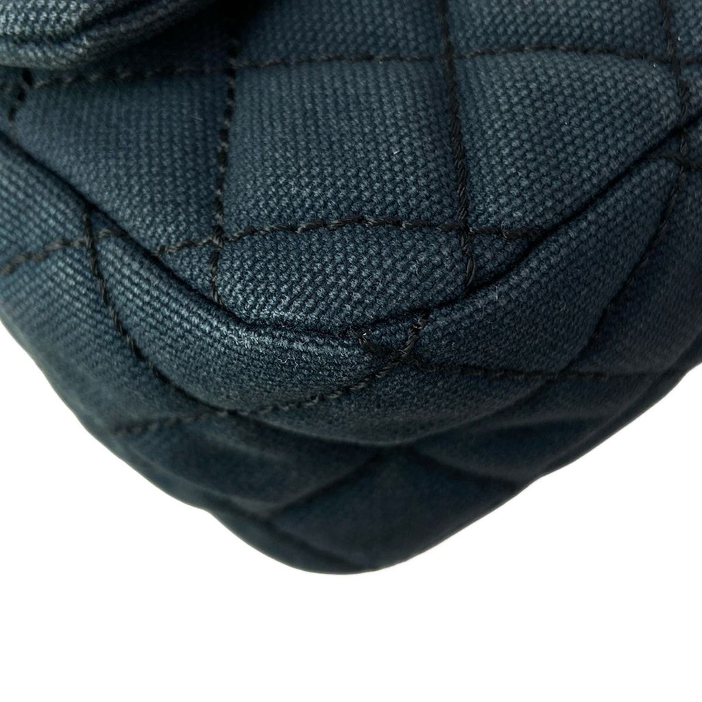 Chanel Shoulder Bag Single Flap Quilted Navy Chain Silver Cruise Line — view 7