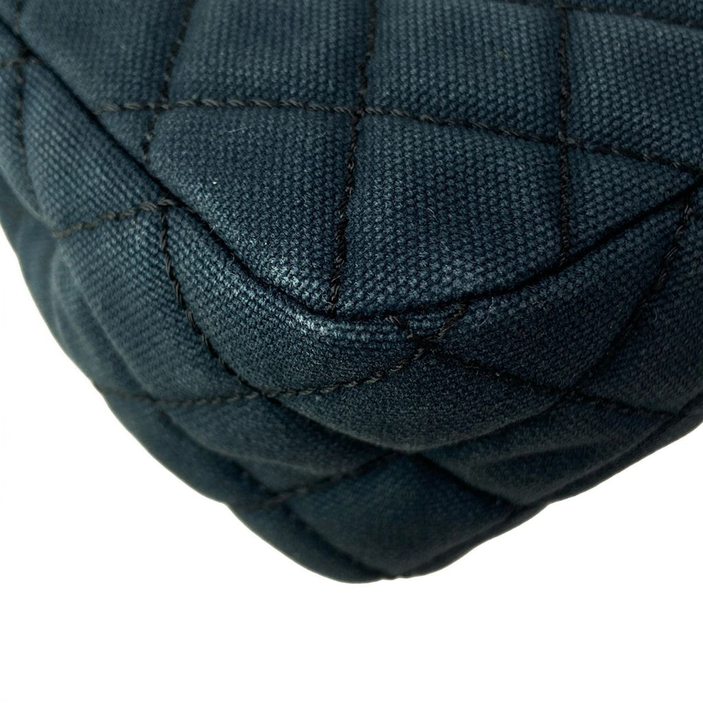 Chanel Shoulder Bag Single Flap Quilted Navy Chain Silver Cruise Line — view 9