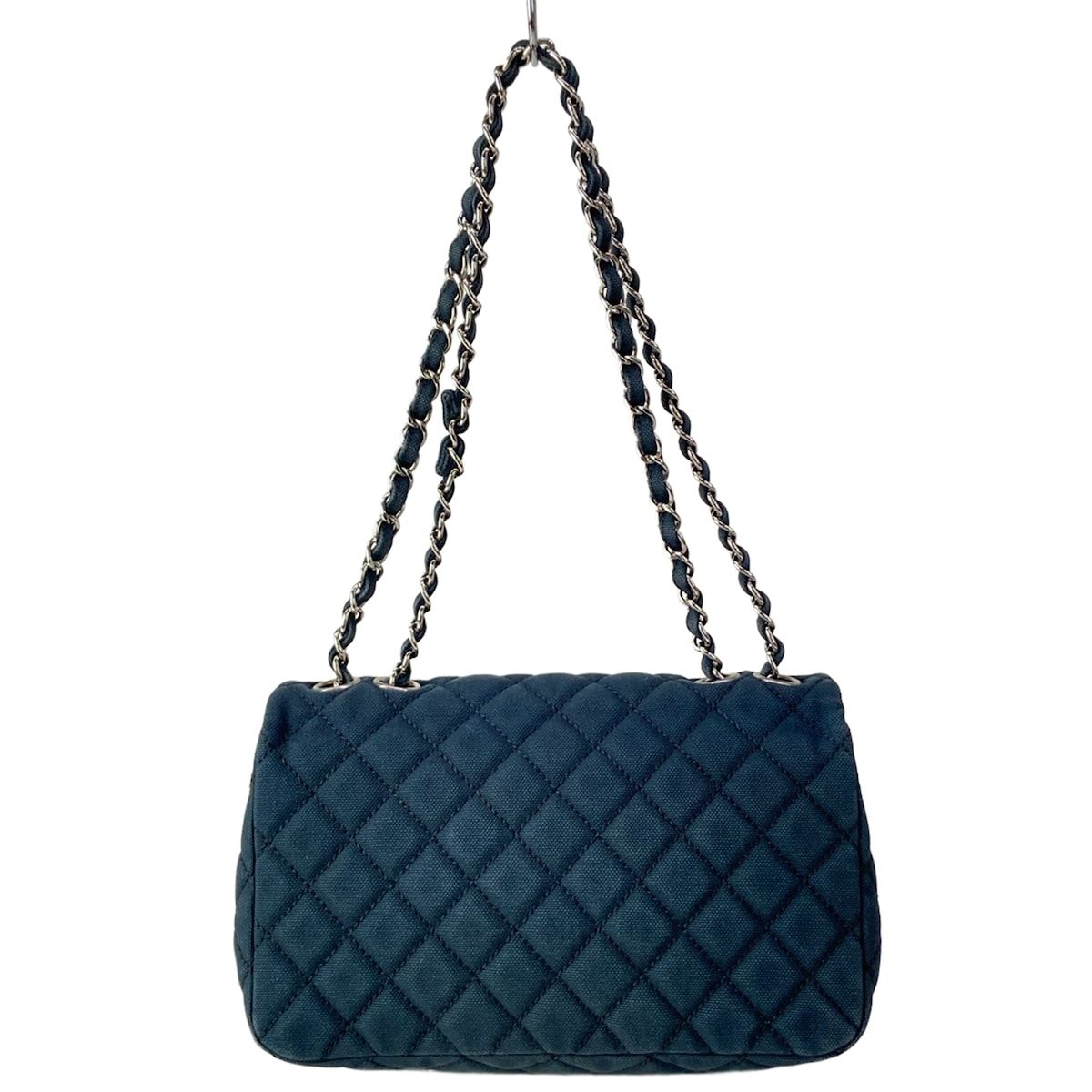 Chanel Shoulder Bag Single Flap Quilted Navy Chain Silver Cruise Line — view 3