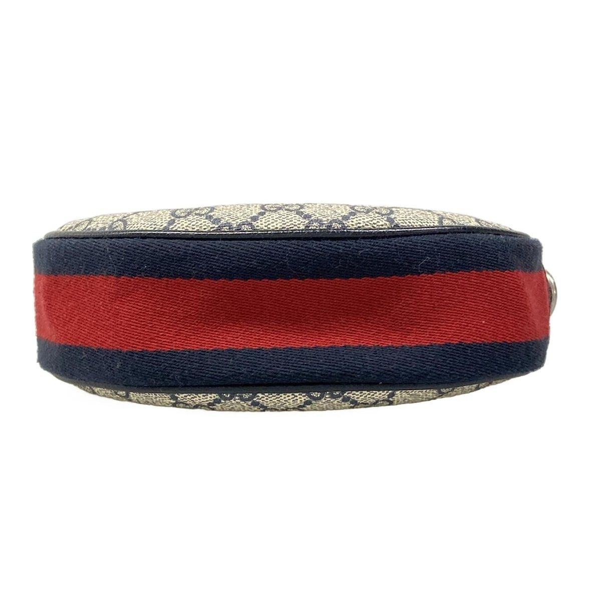 Gucci Ophidia GG Mini Bag Navy Ivory Red Leather — view 5