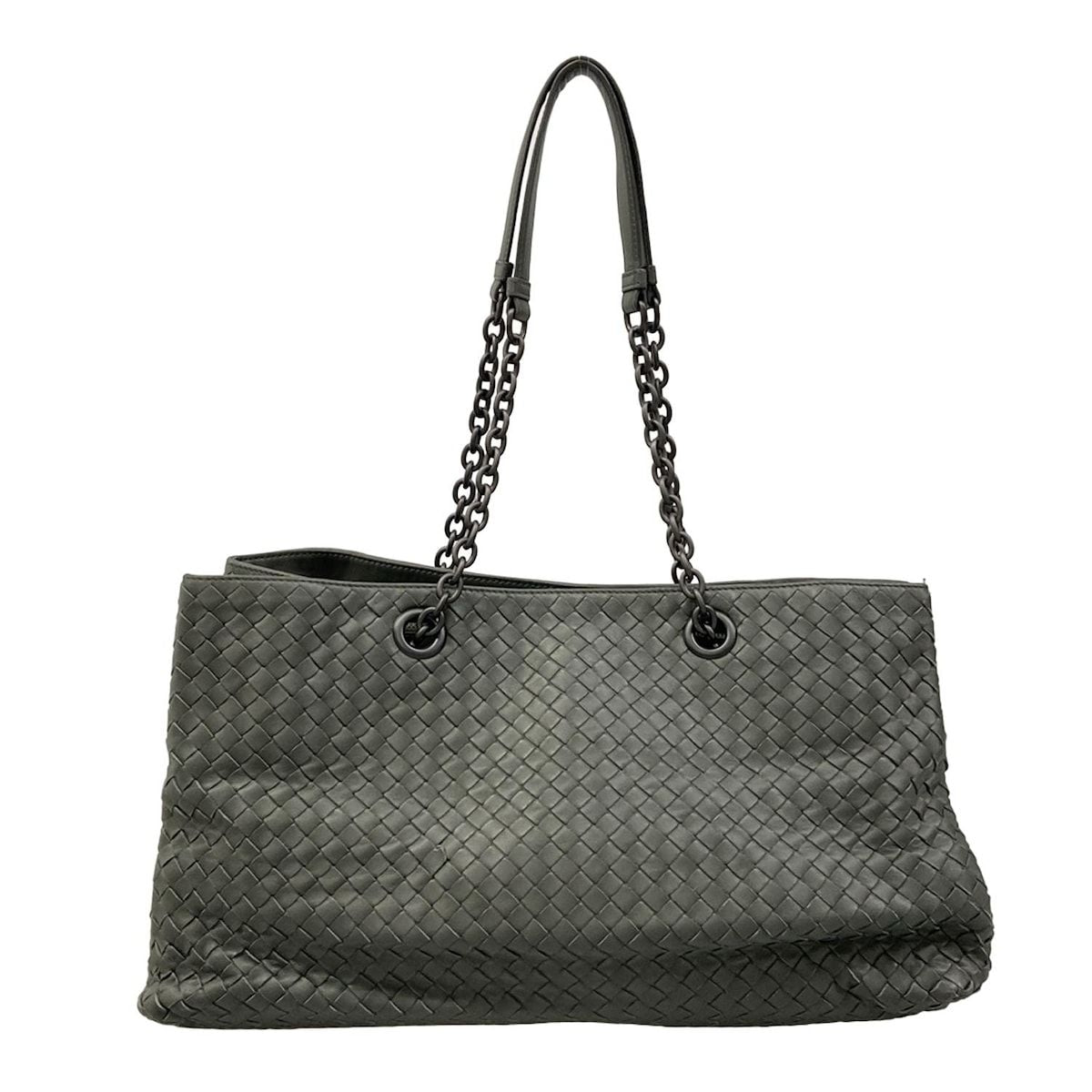 Bottega Veneta Tote Intrecciato Dark Gray Leather