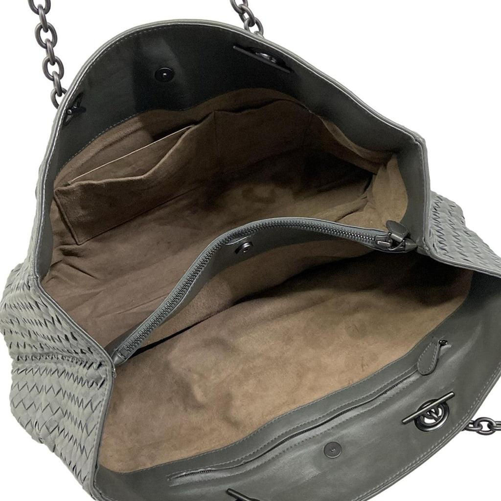 Bottega Veneta Tote Intrecciato Dark Gray Leather — view 7