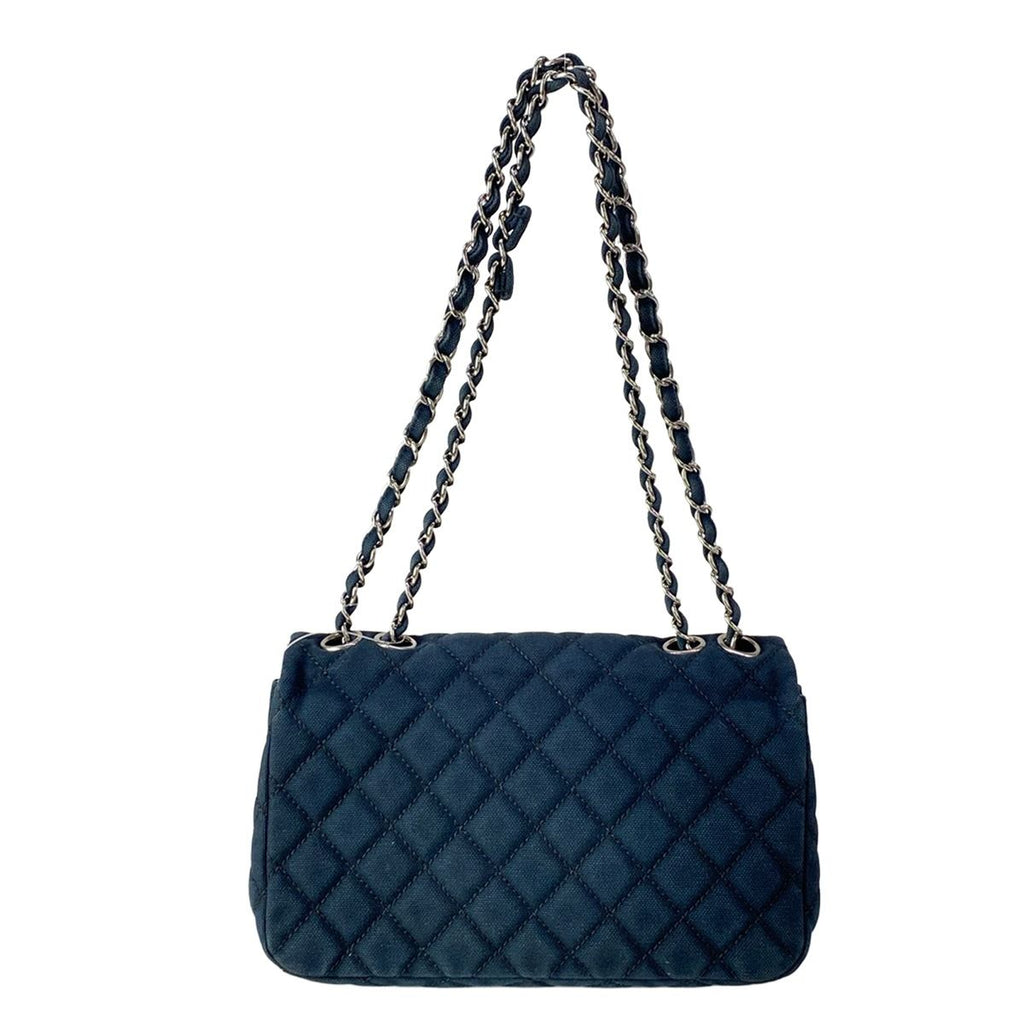 Chanel Shoulder Bag Quilted Cruise Line Dark Navy Chain Silver — view 3