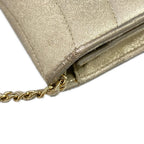 Chanel Wallet Gold Chain Wave Stitch Shoulder — view 8