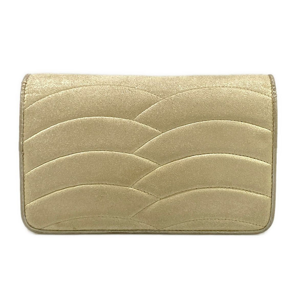Chanel Wallet Gold Chain Wave Stitch Shoulder — view 2