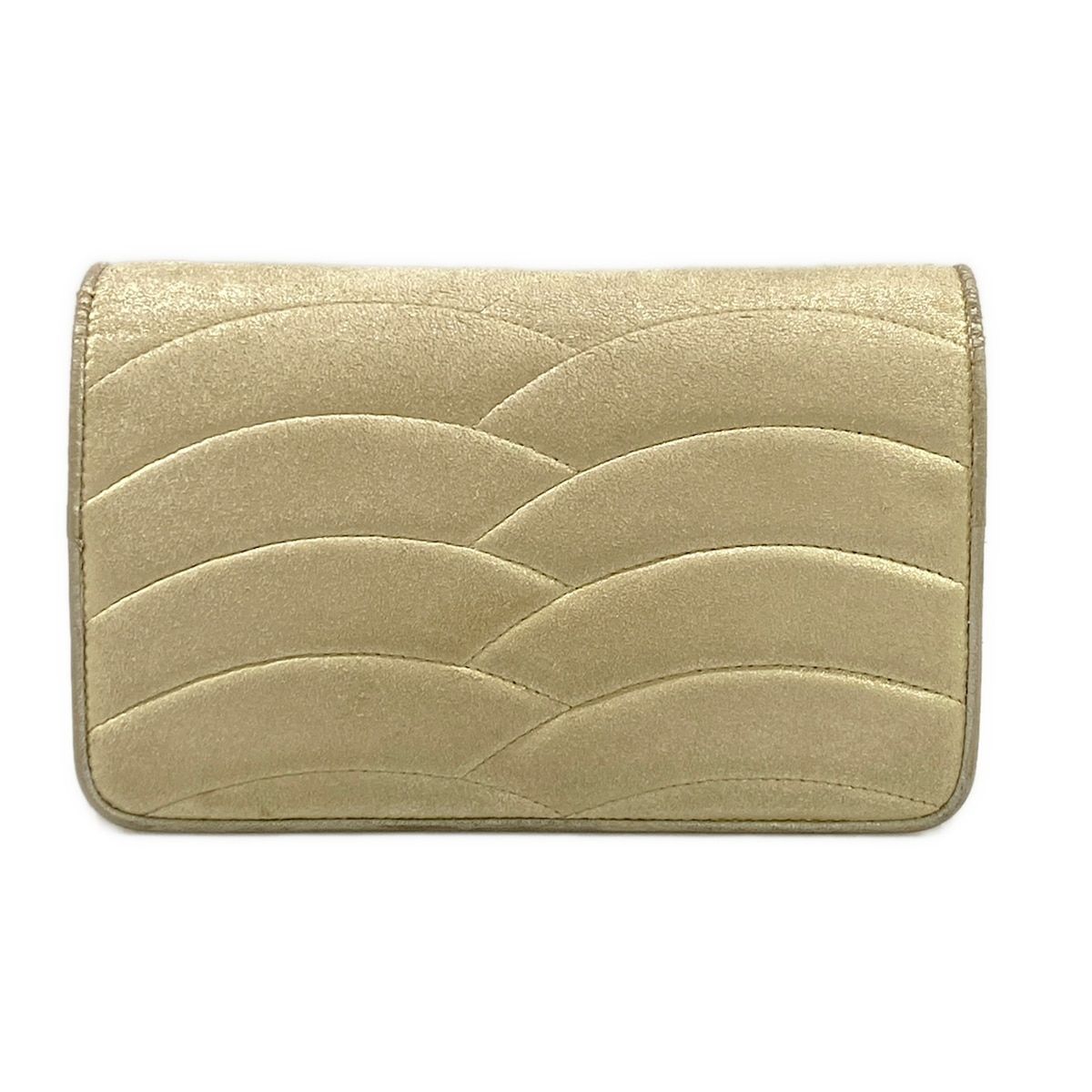 Chanel Wallet Gold Chain Wave Stitch Shoulder — view 2