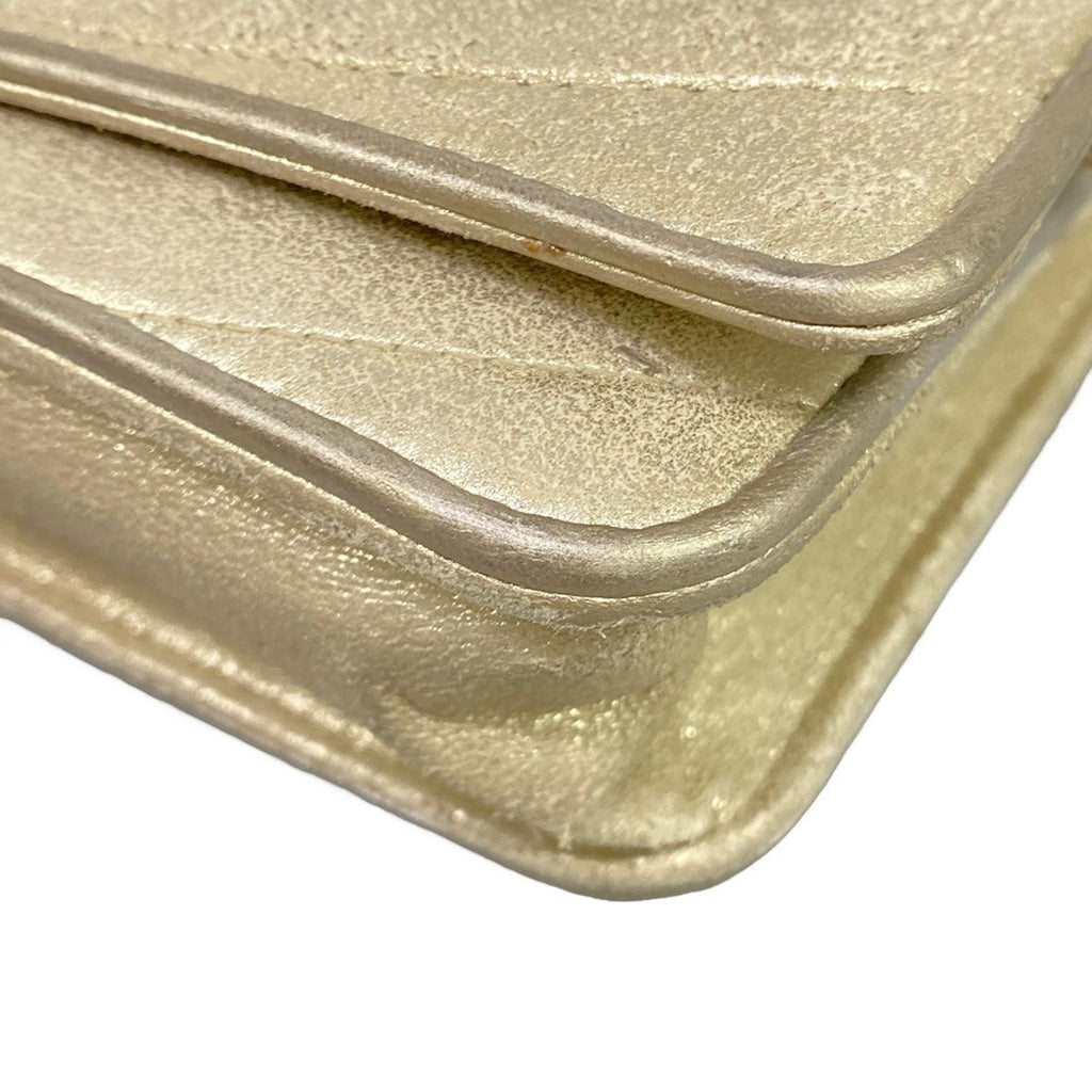 Chanel Wallet Gold Chain Wave Stitch Shoulder — view 7