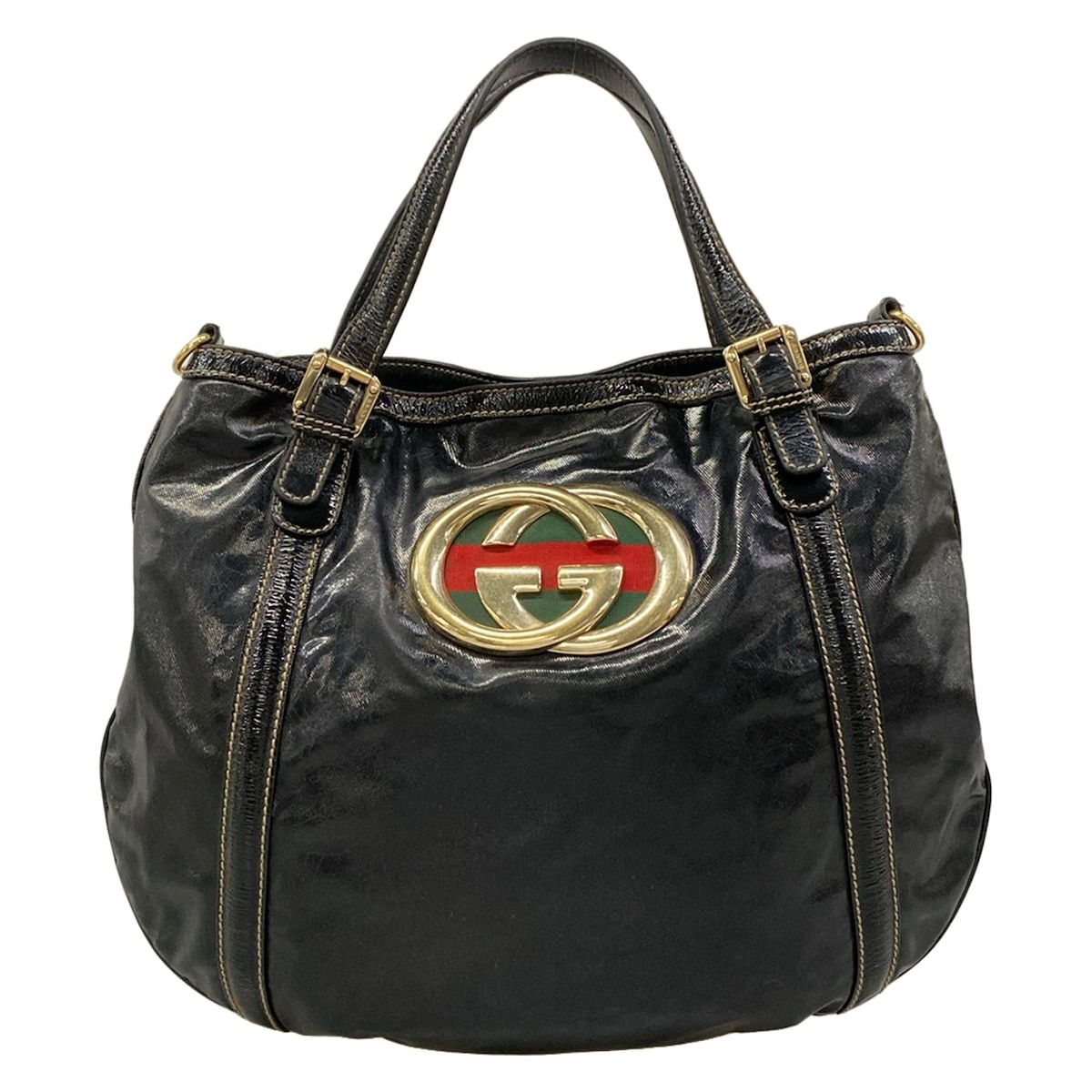 Gucci Tote Brit Black Leather