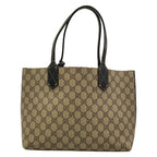 Gucci Tote GG Leather Small Black Beige Dark Brown Reversible — view 3