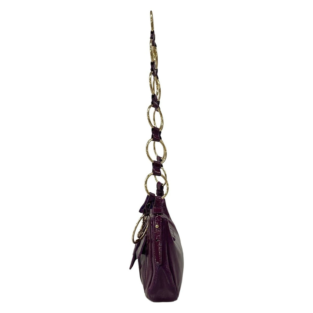 Saint Laurent Rive Gauche Shoulder Bag Purple Chain Leather — view 4