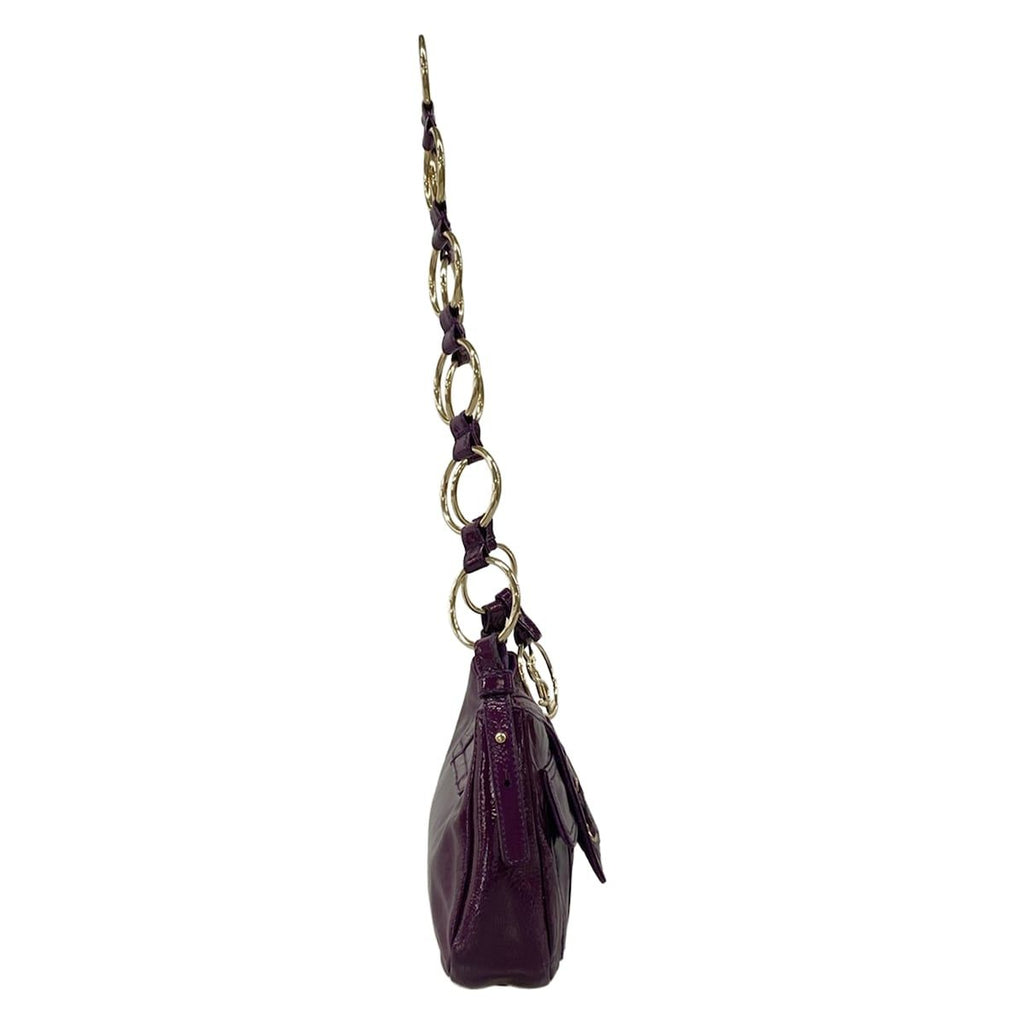 Saint Laurent Rive Gauche Shoulder Bag Purple Chain Leather — view 2